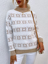 Christmas Snowflake Jacquard Turtleneck Sweater
